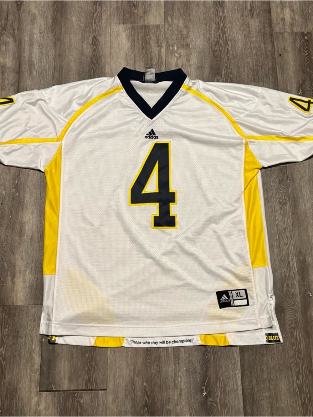 Adidas NCAA Michigan Wolverines #4 Football  Jersey Men's Sz XL